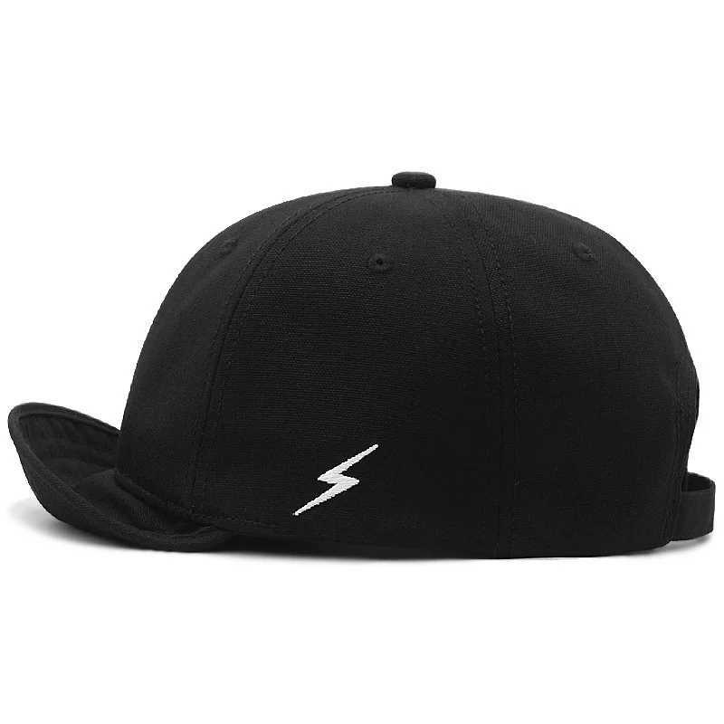 Large Up-turn Peak Snapback Hat Man Wan 5CM Short Brim Baseball Cap 55-60cm 60-65cm X250704