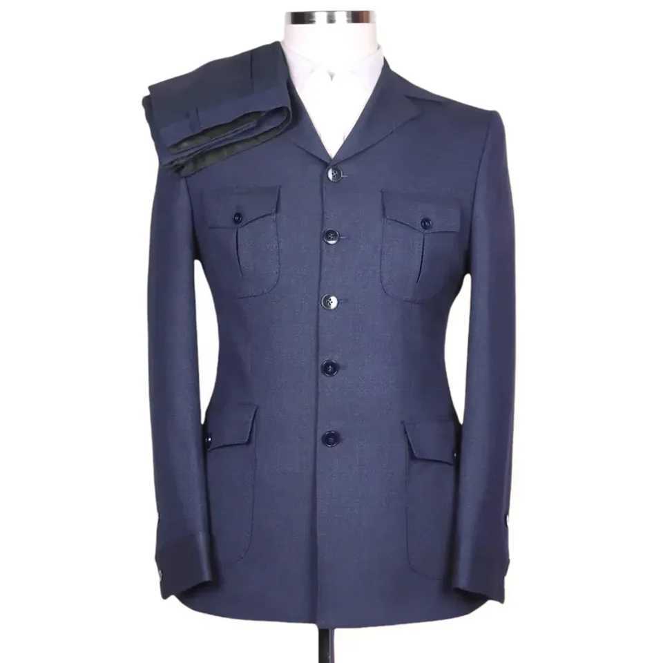 Men Suits 2 Piece Shit Single Breasted Four Pockets Suit Formal Social Business Casual Gentleman Wedding Tuxedo (Jacket+Pants) X250704