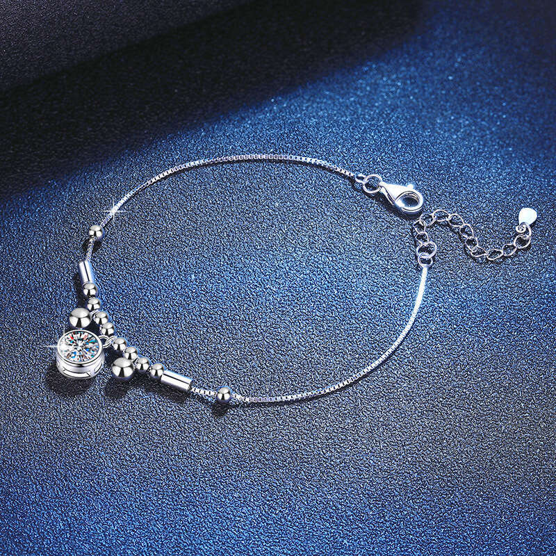 S925terling S925ier for Women Bracelet Palace Bell InS925 Korean S925tyle Bubble D Color 1 caratS925 MoiS925S925anite Bangle f97