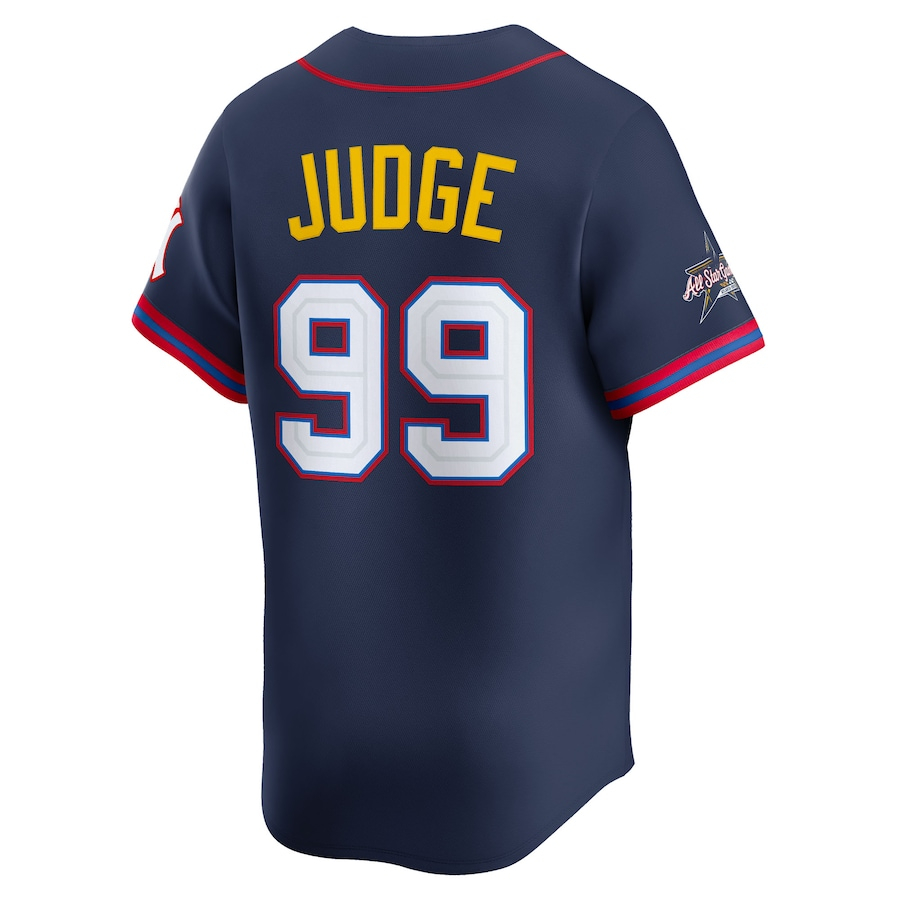 2025 All-Star Baseball Jersey Aaron Judge Cal Raleigh Gleyber Torres Jacob Wilson Javier Baez Jose Ramirez Riley Greene Ryan O'Hearn Vladimir Guerrero Jr. Navy