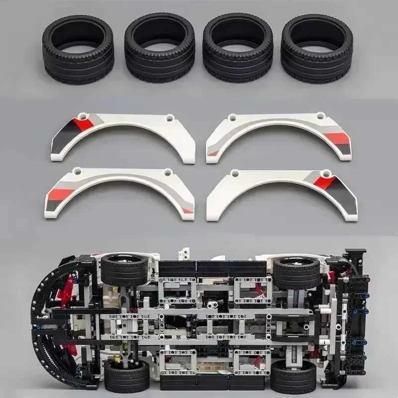 1580+Pcs 1 10 Assembled Building Blocks Rc Car Sports Racing Car Vehicle Electric Remote Control LED Lights Version Optional ToyR250703