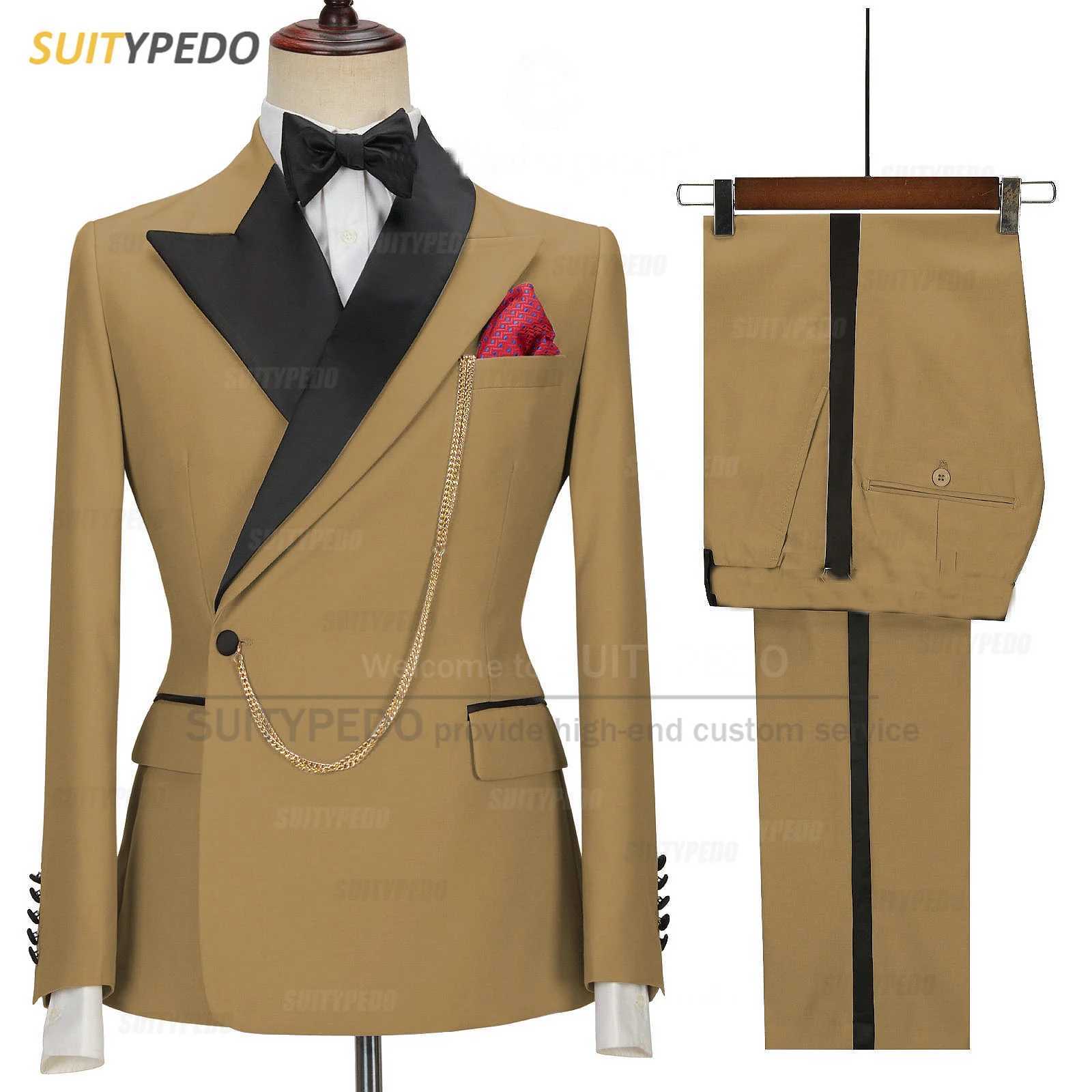 Fashion Peak Lapel Suits Elegant Slim Fit One Button Tuxedo Wedding Birthday Party Blazer And Pants 2 Pieces Suit Attire X250704