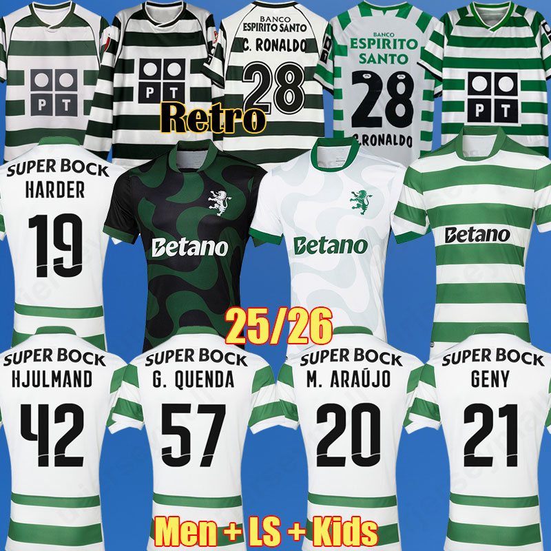 2025 2026 LISBONS Sporting Clube de soccer jerseys C. RONALDO GYOKERES Retro 2002 2003 2004 2005 TRINCAO HARDER GENY PEDRO G. Lisboa kits camisa de futebol maillot
