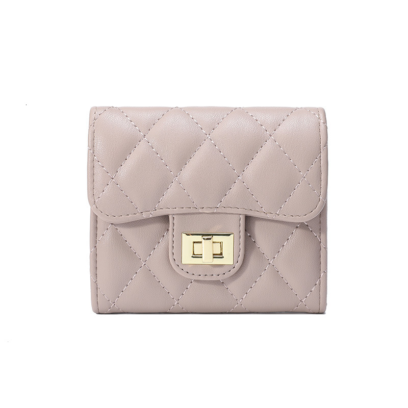 Free Shipping Designer Bag 2025 New Korean Style Card Holder For Women Small And Exquisite High-end Quilted Locking ID Student Wallet