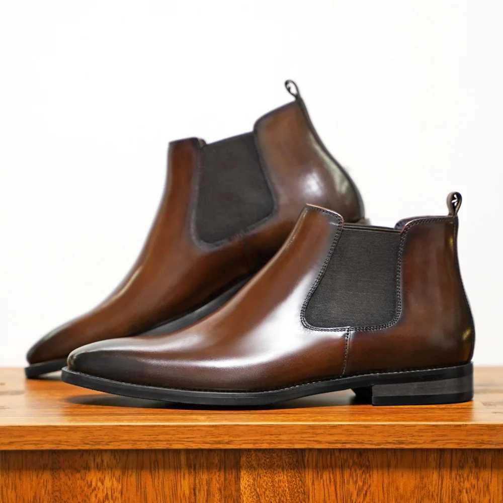 Boots Men 2025 Spring British Sleeve Handmade Boots British High Top Short Boots Z250704