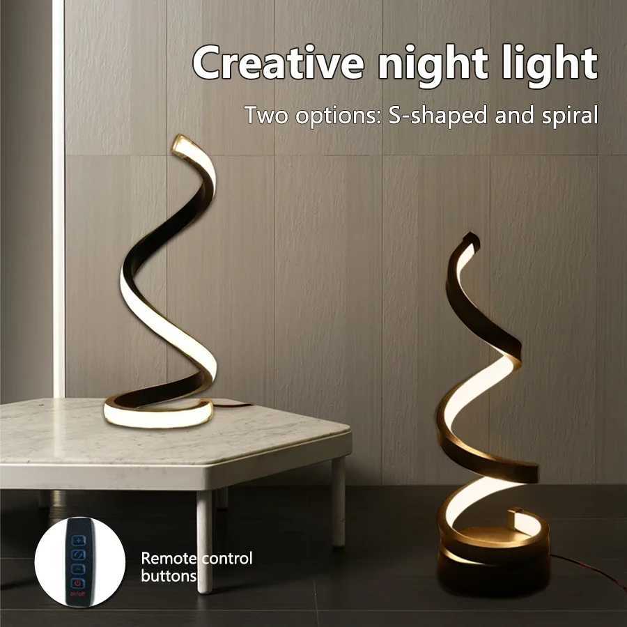 Creative Led Desk Reading Book Light USB Table Lamp Dimmable Night Light Spiral Snake Shape with Button Switch White or RGB Optional XJ250703