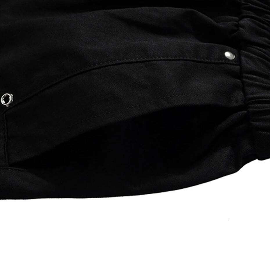 Men Cargo Summer Black Loose Casual Shorts Side Pocket Wide Leg Short Pants for Male