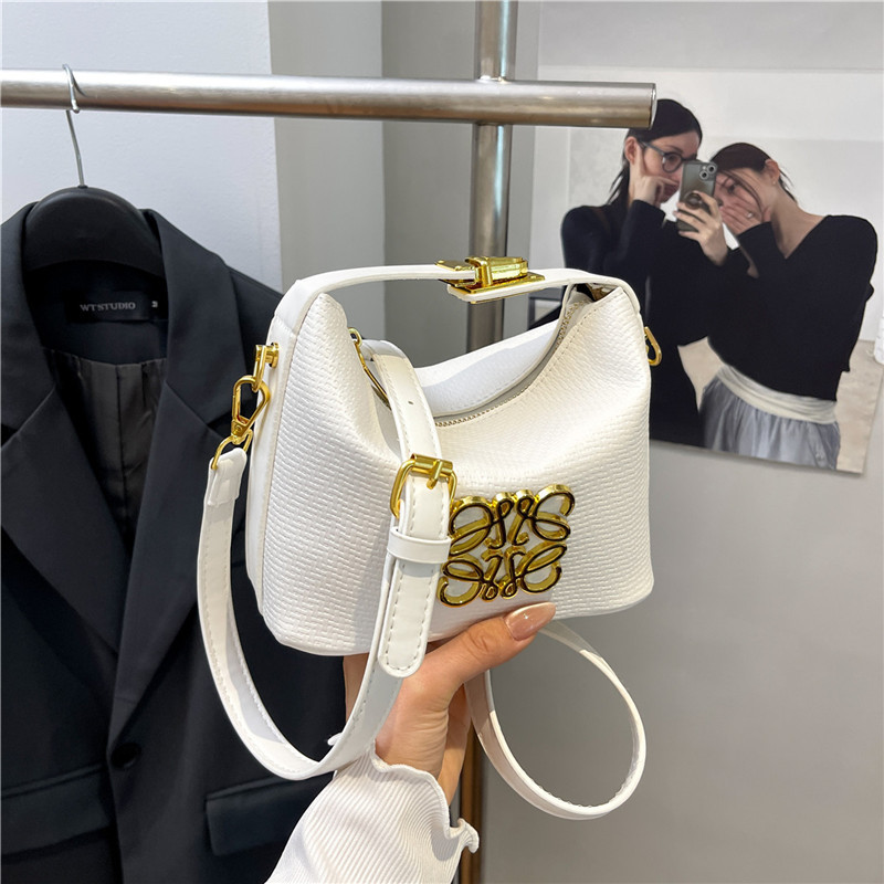 Elegant Simple Versatile Women's Bag-Solid Color Buckle Closure Shoulder Crossbody Handheld Purse
