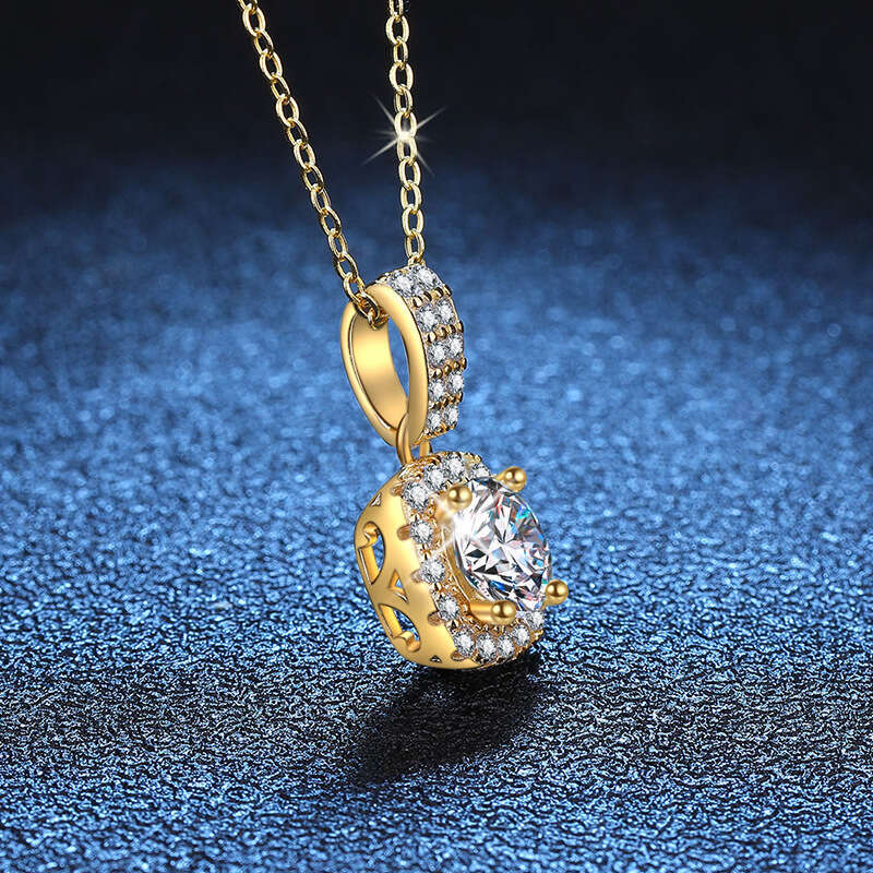 S925 S925terling S925ier Pendant ClaS925S925ic S925quare for Women D Color MoiS925S925anite Necklace f50