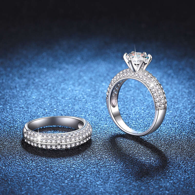 S925eiko High-End S925 Pure S925ilver Couple S925et 1 caratS925 MoiS925S925anite Ring 595