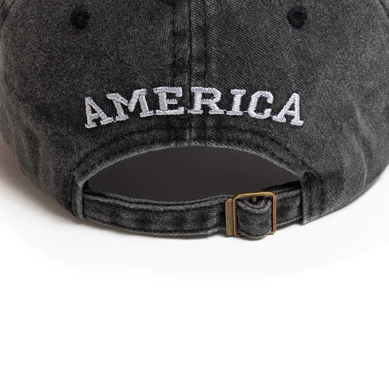 USA Flag Mens Baseball Cap Retro Embroidery Washed Cotton Dad Hats Fashion Wen Hip Hop Caps Summer Outdoor Sun Visor Hat X250704