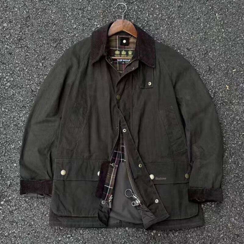 Barbour American Retro Wax Slim Fit Mid-Length Lapel Trench Coat 250701