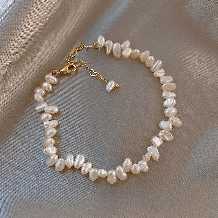 100% Natural Baroque Freshwater Pearl 14K Gold Filled Ladies Bracelet Jewelry For Women Birthday Gifts No Fade 250628