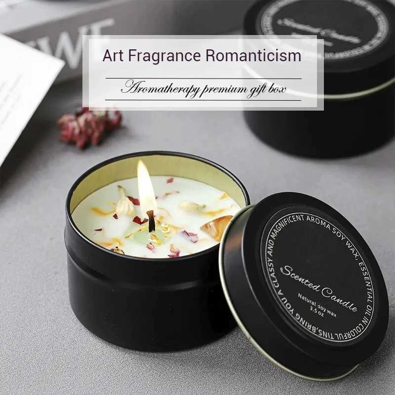 Natural Dried Flowers Aromatherapy Candles Sleep Aid Indoor Tabletop Long-Lasting Fragrance Ambient Fragrance Decorative Items W250704