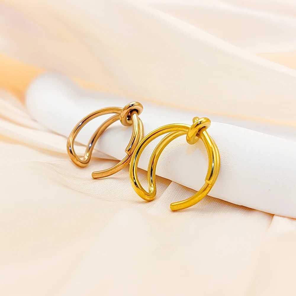 316 Stainless Steel Twist Ring Personalized Jewelry Braided Open End Ring Ladies Birthday Gift Y250704