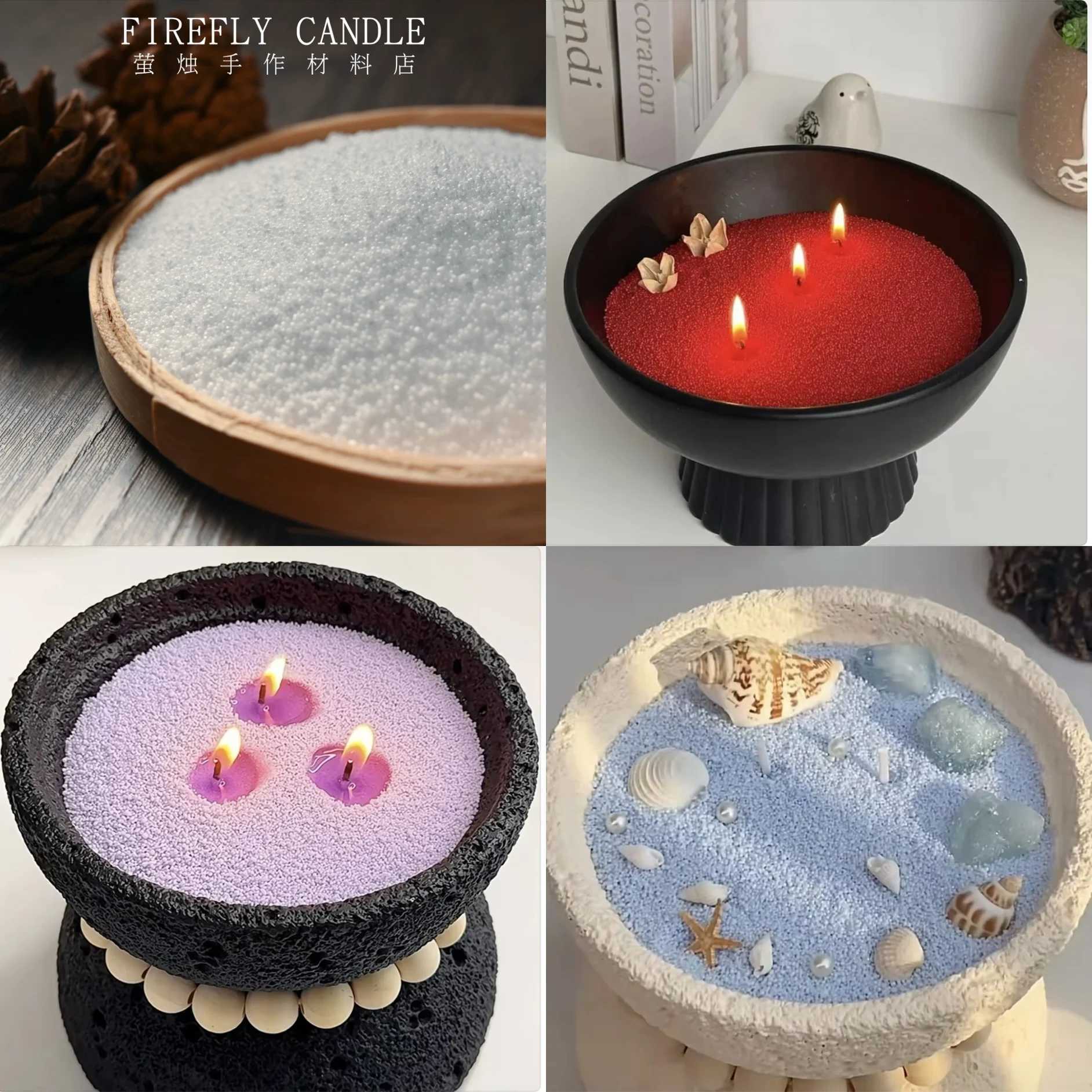 Multiple Colors Sand Candle DIY Set Reusable Pearled Candle High-capacity Floating Candles with Wooden Wicks Home Decor W250704