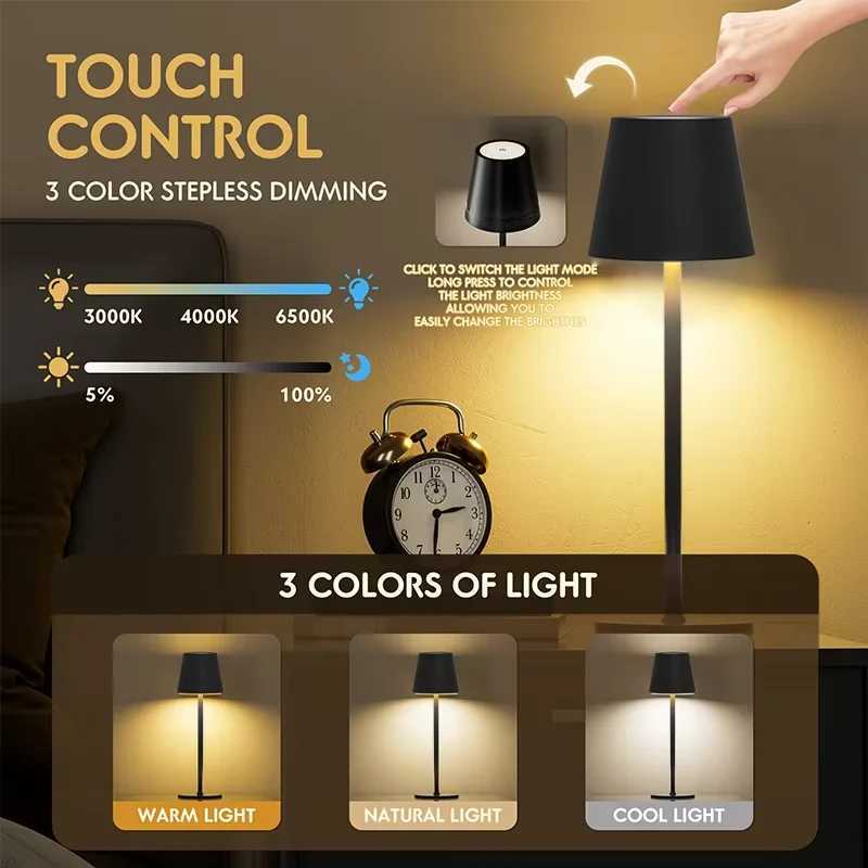 LED Desk Lamp Rechargeable Table Lamp Bar Ambiance Wireless Touch Wine Bottle Lamps Waterproof Led Lights Infinitely DimmableXJ250703