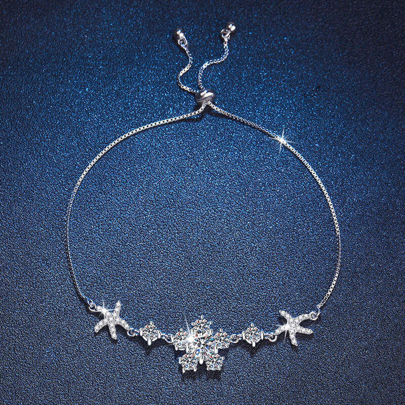 Live Pure S925ier for Women, Lively S925tarfiS925h 1 caratS925 AdjuS925table MoiS925S925anite Bracelet c9b