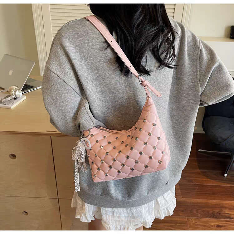High-End Niche for Women Summer 2025 New Fashion Diamond-Studded Single Shoulder Underarm Korean Style Dumpling Bag