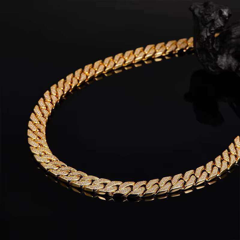 925 Silver Inlaid Moissanite 12mm Hip-Hop Cuban Full Diamond Necklace European American Cross-Border Fashion Accessories for Men