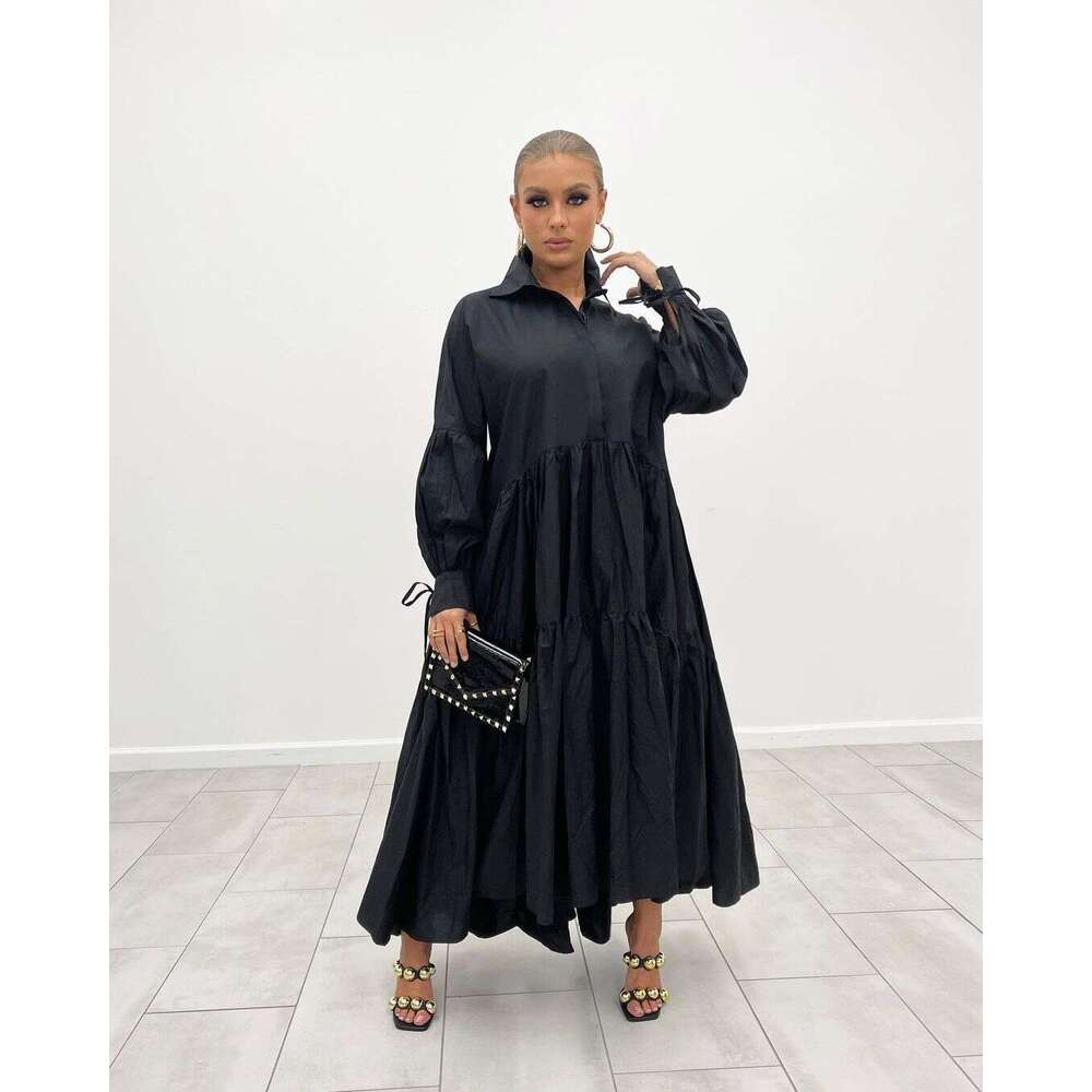 Autumn Women's Fashion European and American Retro First Love Loose Slimming French Lazy Style Shirt Dress 2025 Elegant Versatile New Trendy Clot