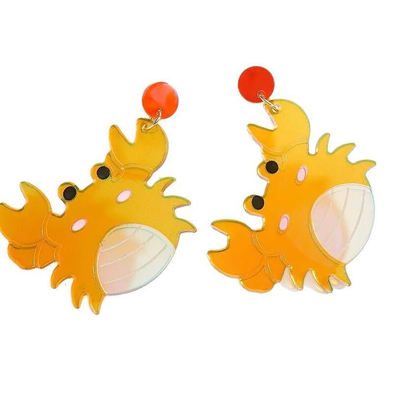 Fashionable Elegant Small Exquisite Cute Ocean Crab Earrings Personality Versatile Vacation Style