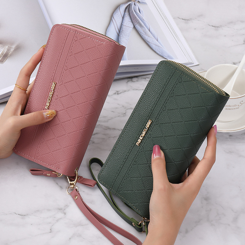 Free Shipping Designer Bag Korean Style Wallet For Women Long New Double Zipper High-end Solid Color Simple Clutch Bag Large Capacity Women's Wal