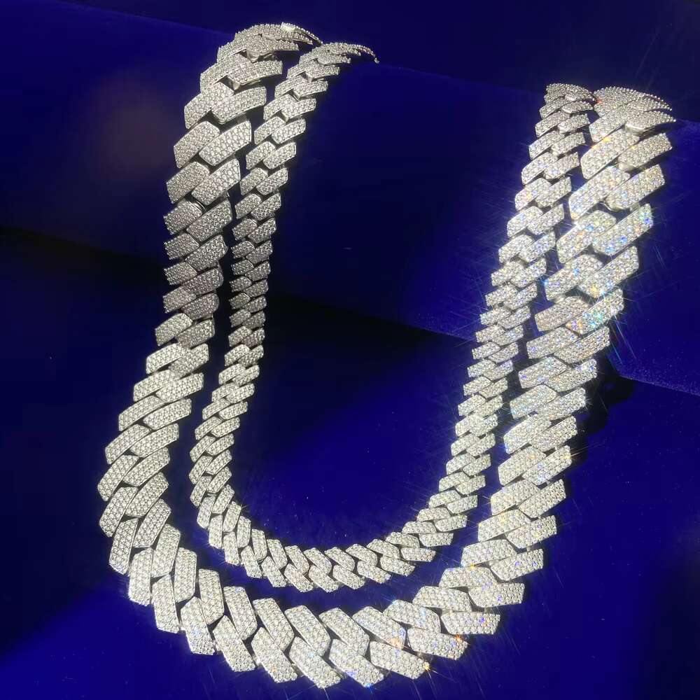 Men Iced Out Hip Hop Jewelry Factory Price 8mm 10mm 12mm Width Cuban Link Chain Necklace