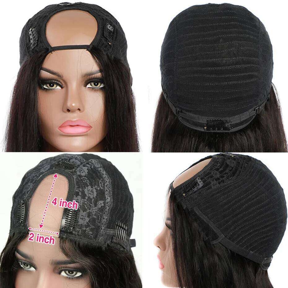 Straight Part Short Bob Wigs For Women U Shape Brazilian Remy Human Hair 180% No Leave Out hine Made Wig