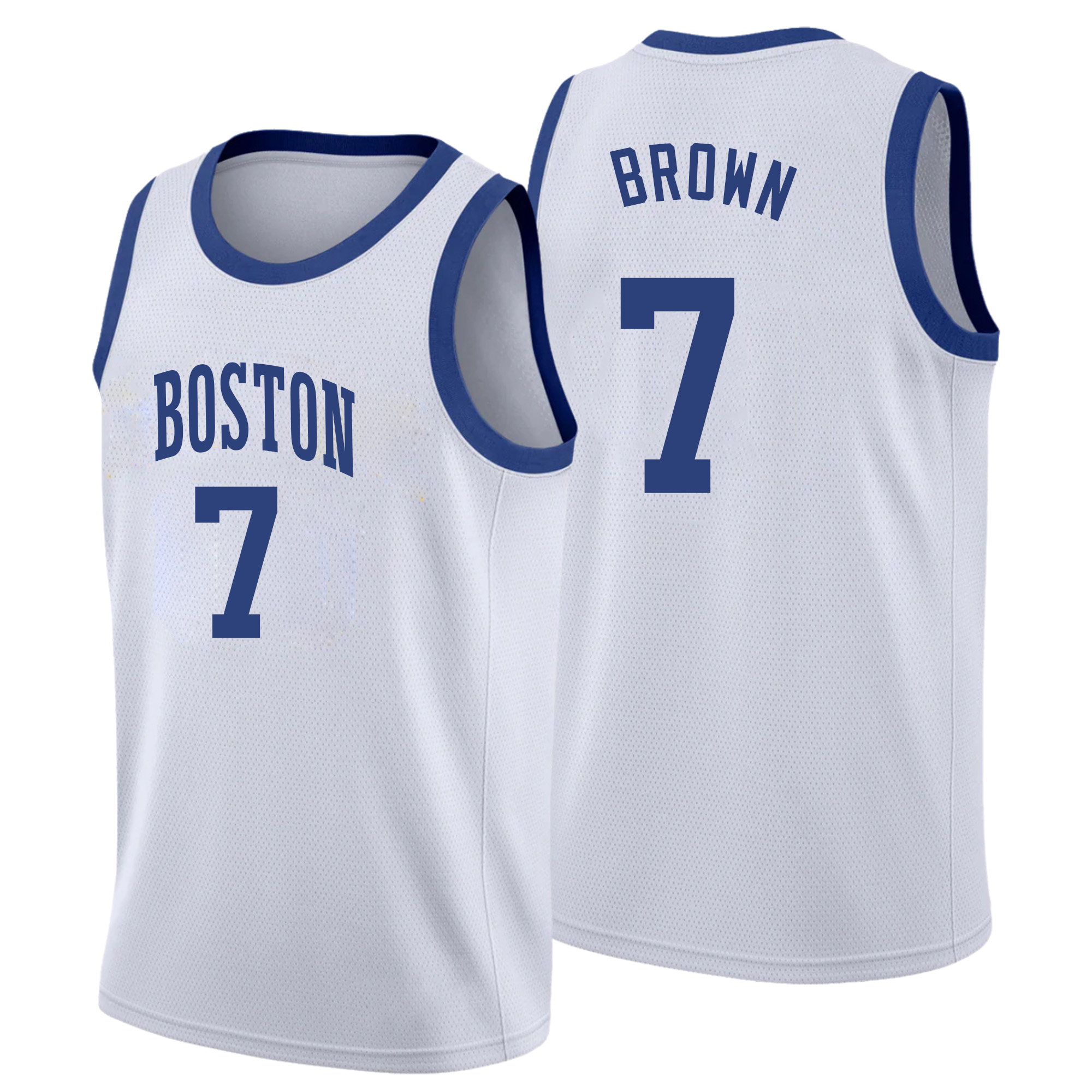 Embroidered Polyester Sports Basketball Jersey Crew Neck Loose Fit Basketball Tank Top For Daily And Training Wear