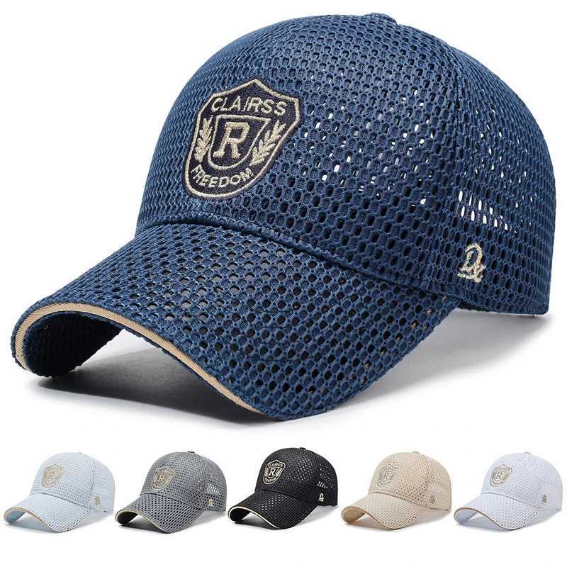 Mens Baseball Cap Breathable Mesh Woven Craft Polter Label Decorated Solid Color Sporty Spring and Summer X250704