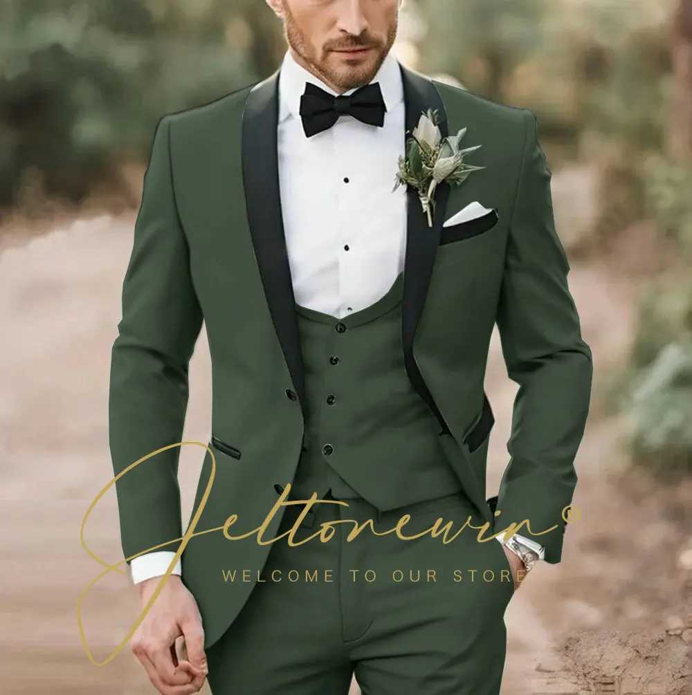 Elegant Light Green Formal Wedding Men Suit Groom Tuxedo Prom Slim Fit Blazer Hombre High Quality Custom 3 Piece Costume Homme X250704