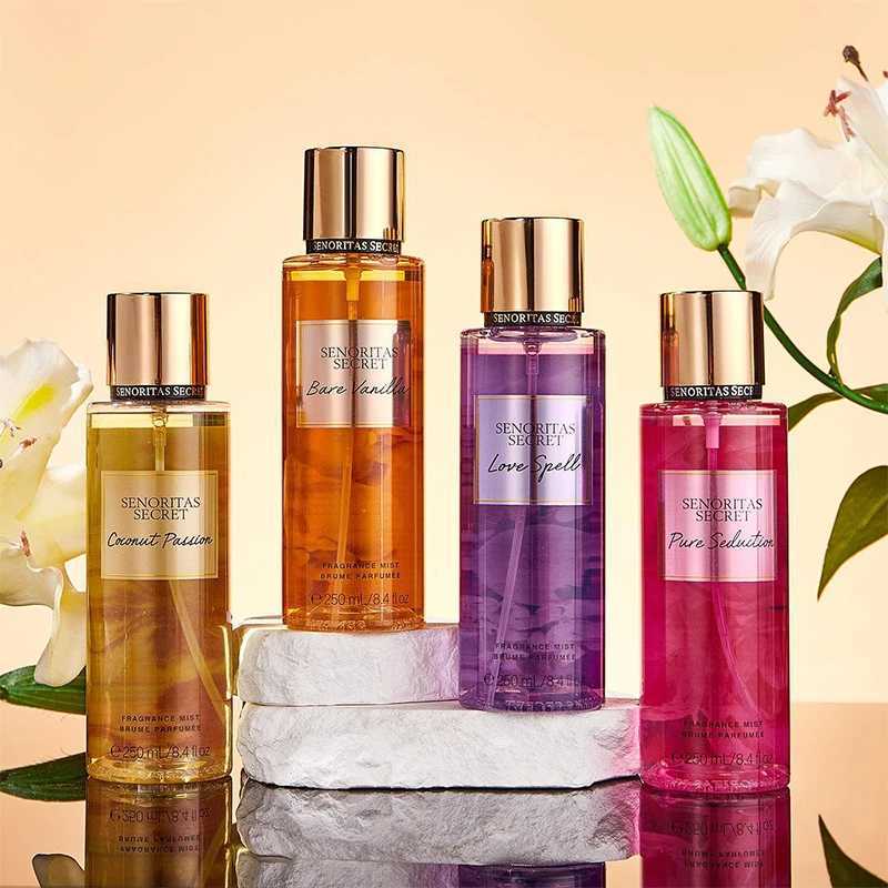 250ml Body Spray Flower Fruit Lasting Perfume Natural Plant Love Spell Scent Velvet Petal Fragrance Crushed Flash Gold Deodorant XJ250704