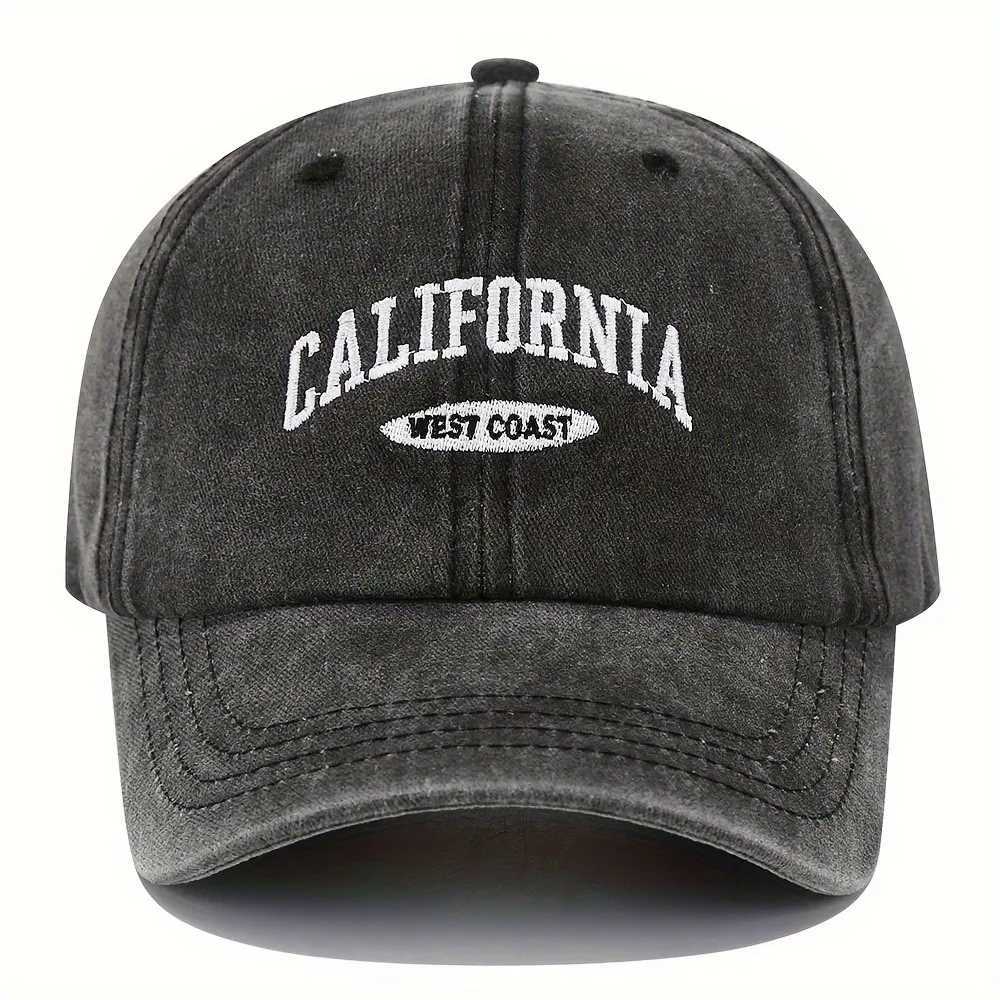 1PC Embroidered Baseball Cap On The West Coast Of California Vintage Style Pointed Hat Lightweight Hat Sun Resistant Sport Hat X250704