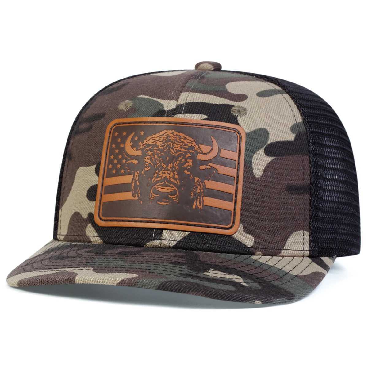 Unisex Brown Flag Bl Leather Label Baseball Net Caps Spring and Summer Outdoor Adjustable Casual Hats Sunscreen Hat X250704