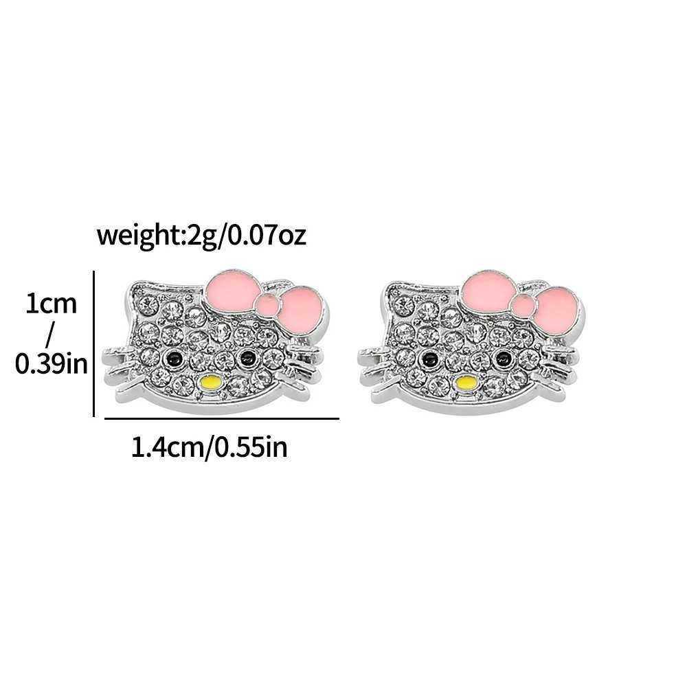 Sanrio Cartoon Anime Hello Kitty Earrings Fashion Cute Kitty Cat Ear Studs for Women Girls Jewelry Accessories Gifts w250716