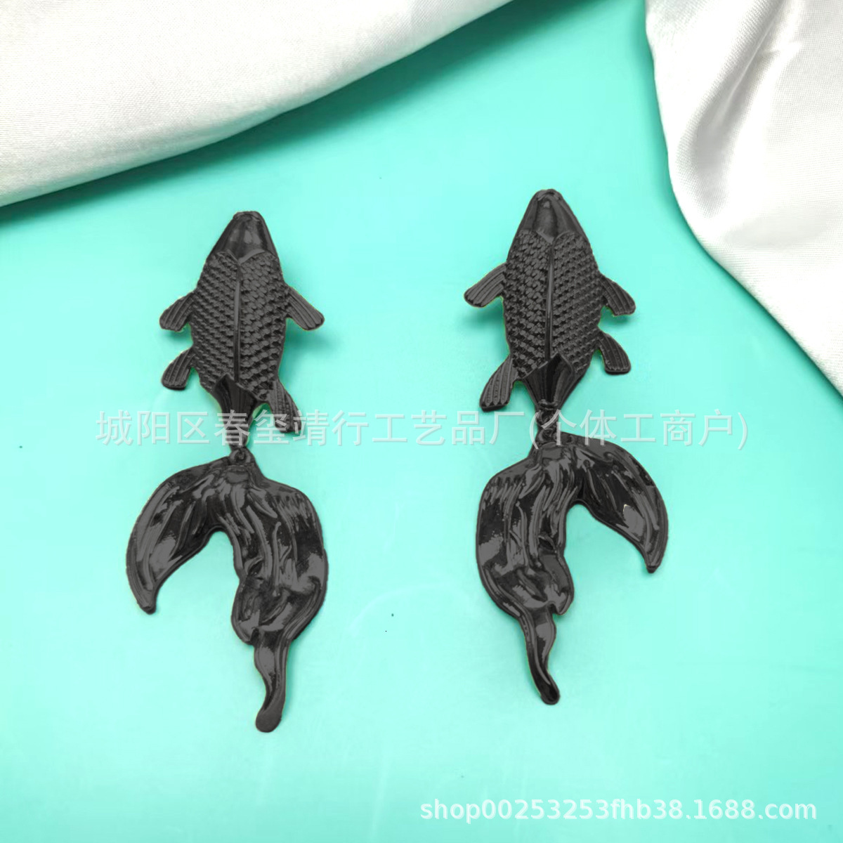 1 Pair of Koi Fish Earrings Goldfish Accessories, Charming Exquisite Niche Elegant