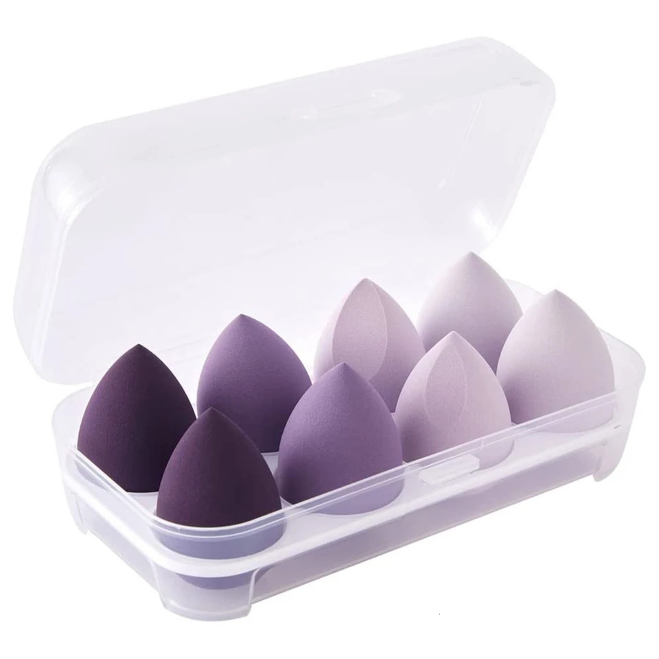 Makeup blending sponges - 8 Pcs set of high-quality cosmetic beauty eggs for flawless foundation application with powder and cre 250625