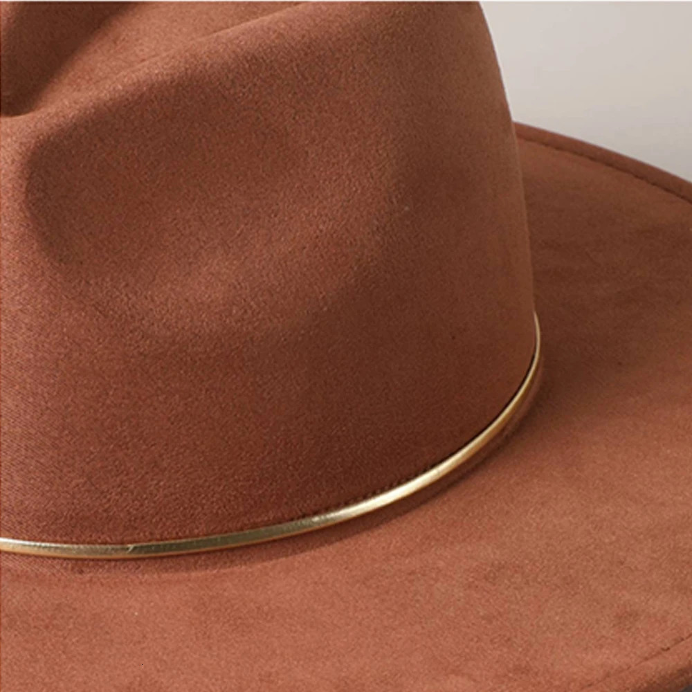 Colorful Suede 9.5cm Wide brimmed Womens Hat Mens Church Jazz Hat Fedoras Cowboy Hat Panama Hat 250701