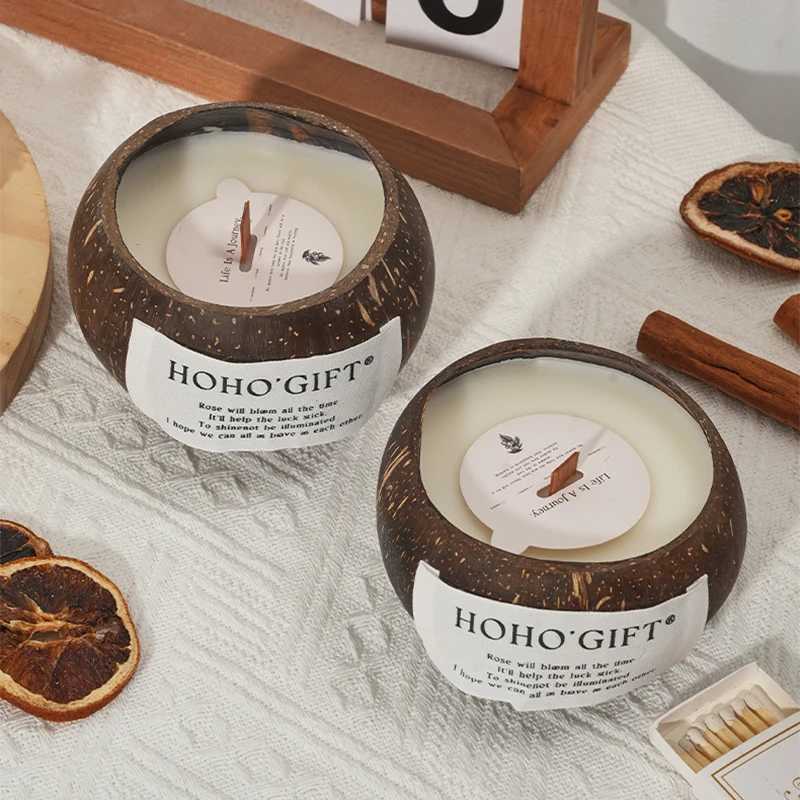 Coconut Husk Scented Candles Niche Advanced Fragrance Atmosphere Candle Bedroom Fragrance Decor Creative Souvenir Birthday Gift W250704
