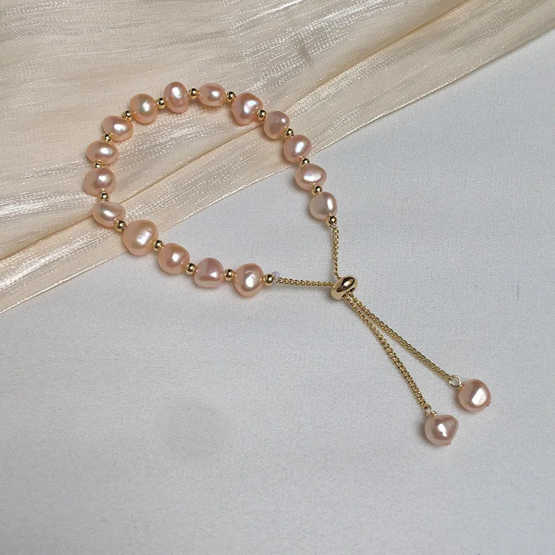 Sell Fashion Natural Baroque Freshwater Pearl 14K Gold Filled Ladies Bracelet Jewelry For Women Birthday Gifts No Fade 250628