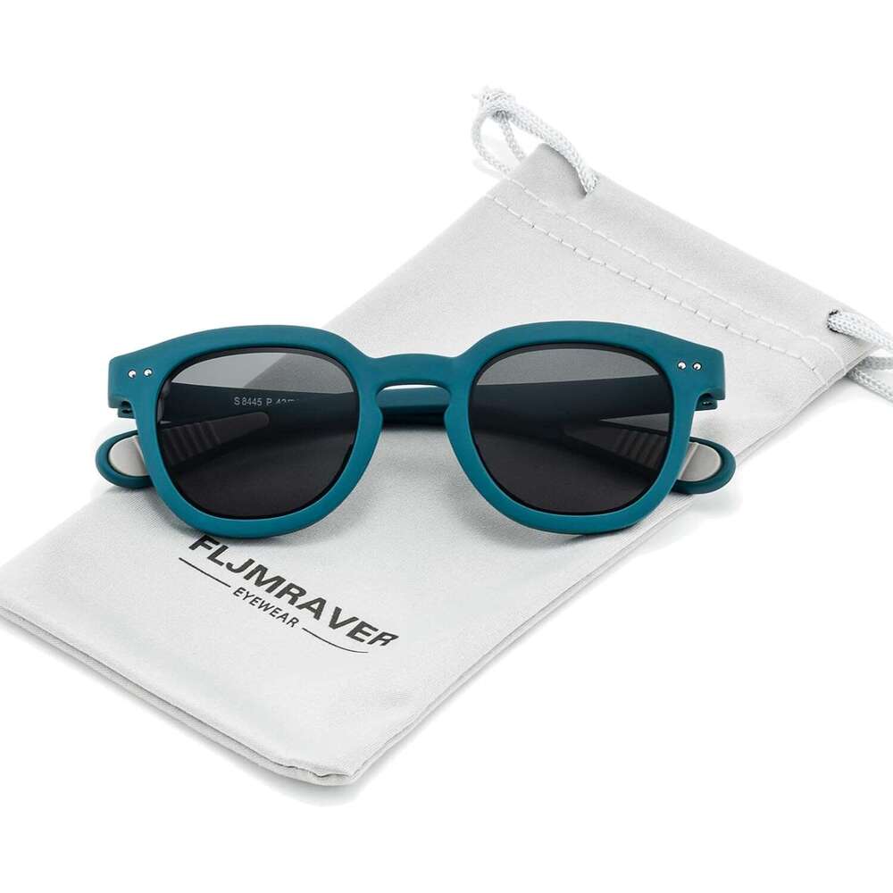 Polarized 3 Kids Square Sunglasses TPEE Rubber Flexible Frame for Boys Girls Toddler Age 3-12, 100% UV400 Protection 3-12, 100%