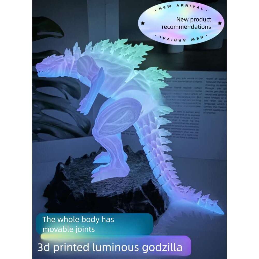 3D Printed Muscle Godzilla: A Unique Children's Day Gift Toy - Crystal Joint Movable Monster Model for Kids' Fun and Decoration