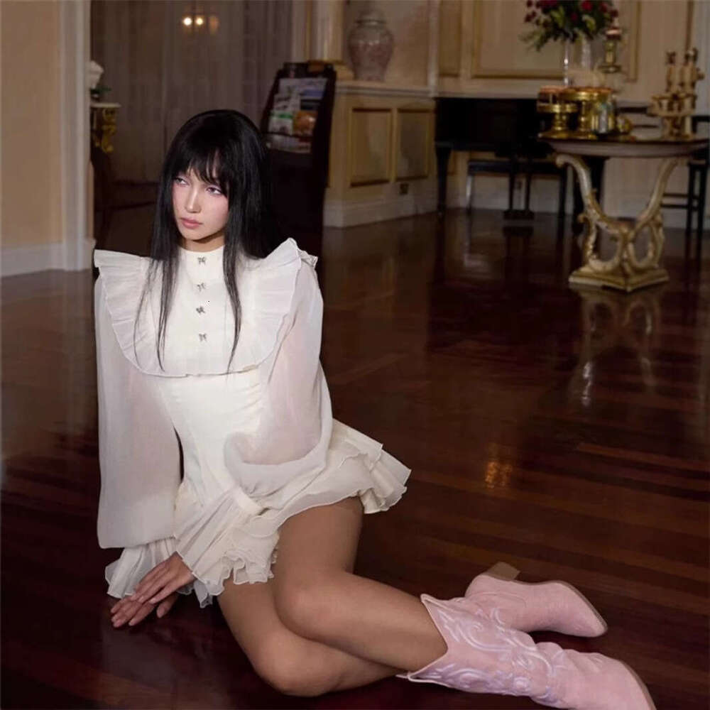 White Skirt Maxi Skirt Spring Vietnam Niche Design And Spicy Style Waist Cinching Short Maid Dress Sweet Cool Long Skirt