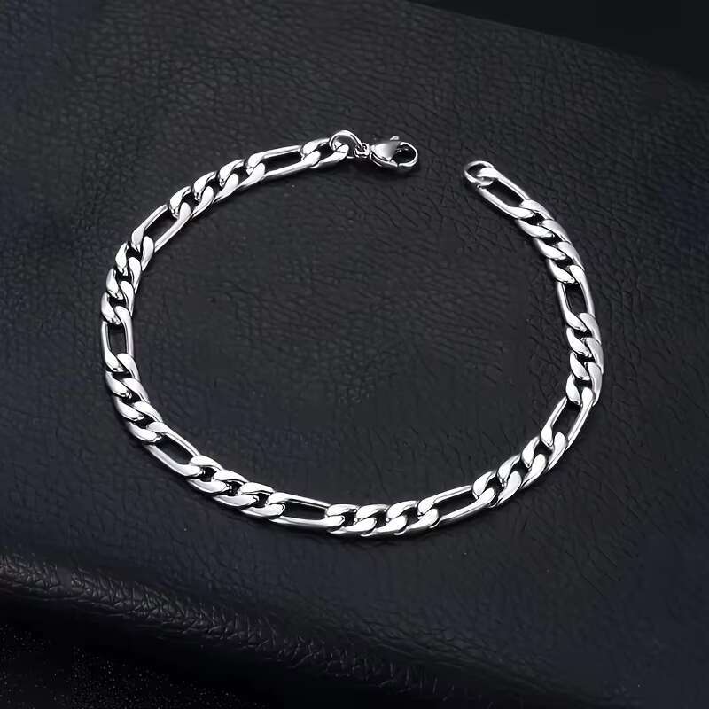 Trendy Stainless Steel Cuban Chain Mens Bracelet - Hip-Hop Style