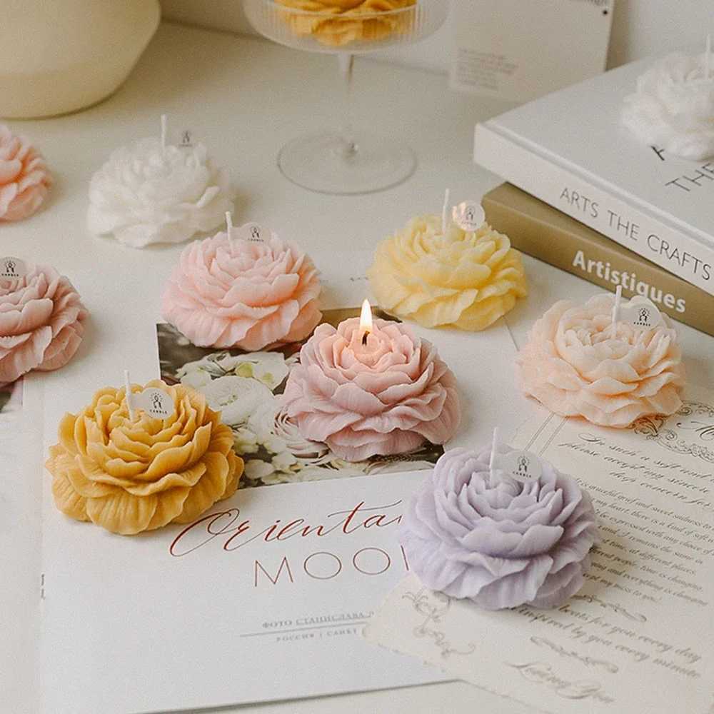 1 pack peony flower scented candle suitable for holiday and wedding parties indoor use bedroom and restaurant decoration W250704