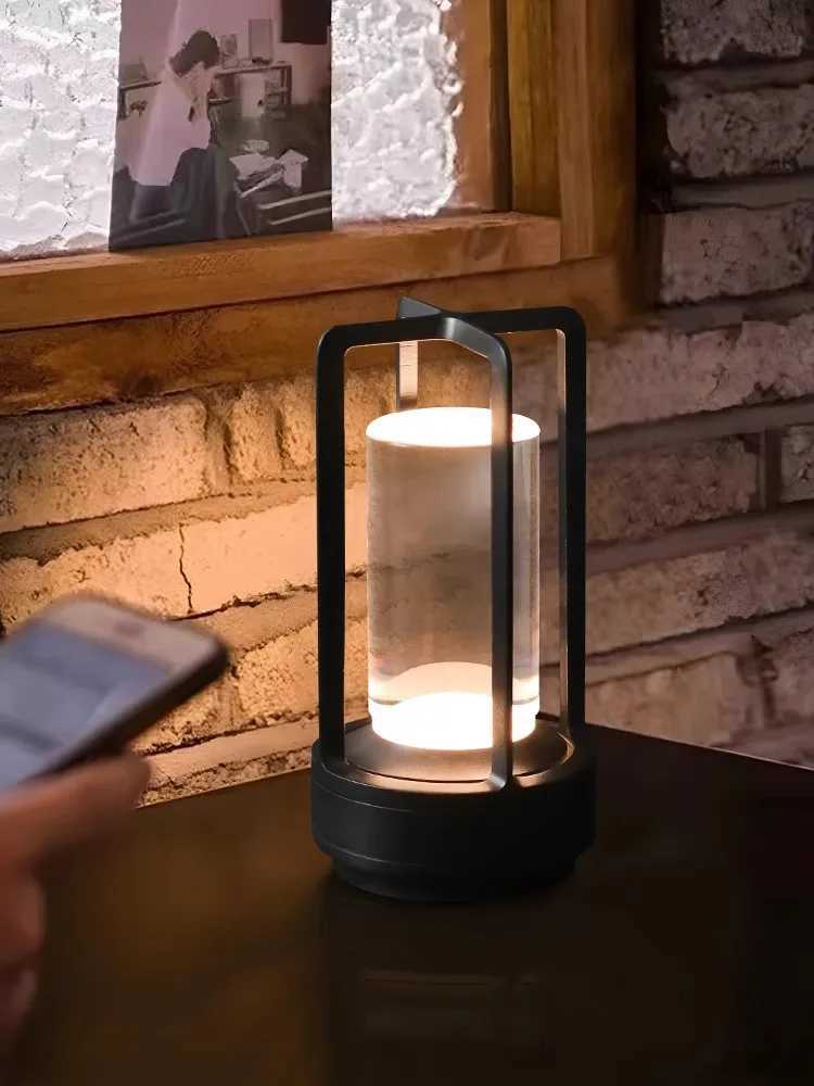 LED Touch Sensor vintage black gold silver Camping Table Lamp fixture rechargeable desktop night light restaurant bedroom decoration XJ250703