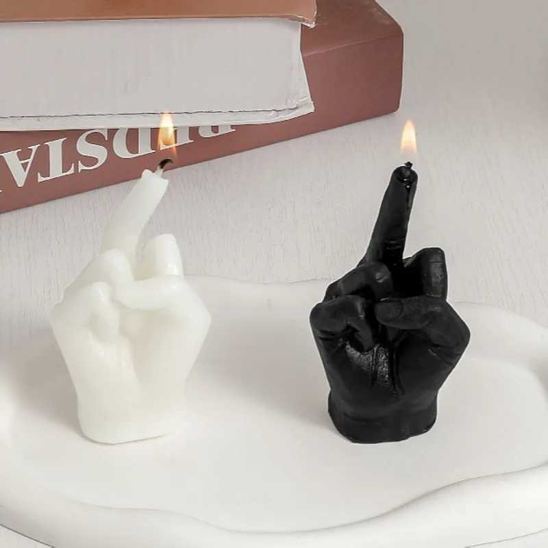 Creative Candles Middle Finger Shaped Gesture Scented Candles Niche Funny Quirky Gifts Home Decoration Ornaments Birthday Gifts W250704