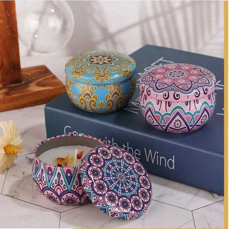 Vintage Candle Soy Wax Jars Scented Candle Romantic Flower Fragrance Aromatic Candle Home Decoration Wedding Birthday Gifts W250704