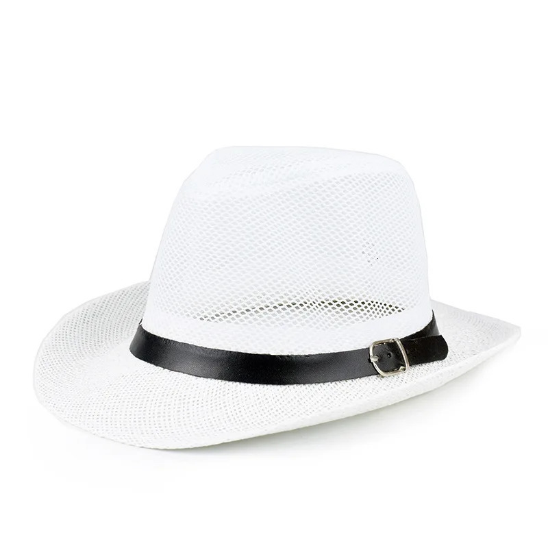 Summer Breathable Mesh Mens Top Hat Middle-aged and Elderly Hat English Jazz Hat Hollow Sun Hats 250701